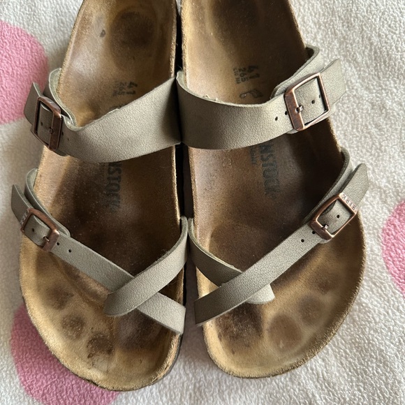 Taupe Birkenstock sandals. - Picture 2 of 3